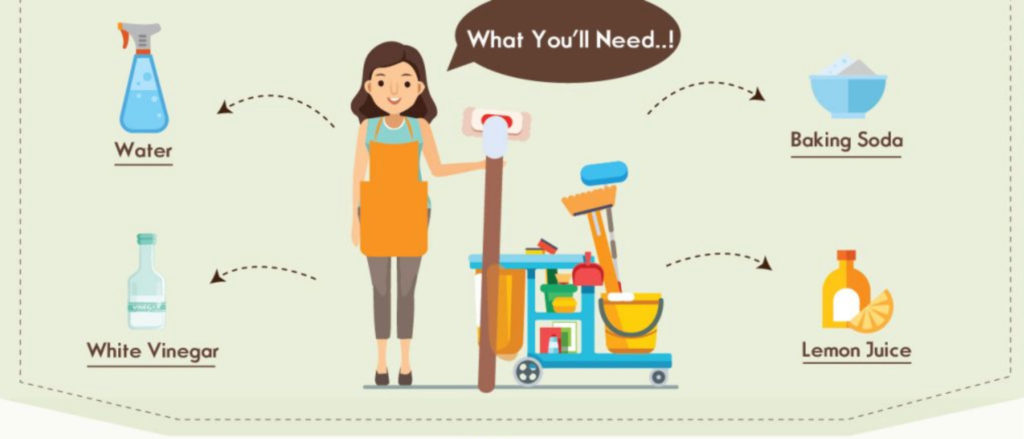 earth friendly house cleaning infographic